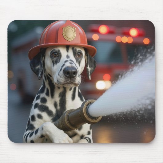 Dalmatiër Met een Brandslang Muismat (Voorkant)