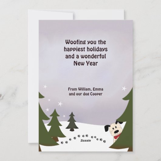 Dalmatiër met een vlinderdas 'Gelukkig Blaffend Ni Feestdagenkaart (Achterkant)