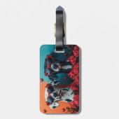 Dalmatiër met hart Rozen Valentijnsdag Bagagelabel (Achterkant verticaal)