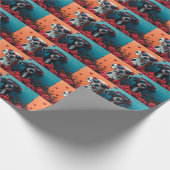 Dalmatiër met hartrozen Valentijnsdag  Cadeaupapier (Hoek)