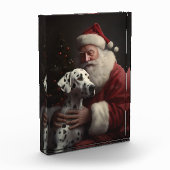 Dalmatiër met kerstman feestelijke kerst fotoblokken (Links)