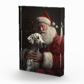 Dalmatiër met kerstman feestelijke kerst fotoblokken (Rechts)