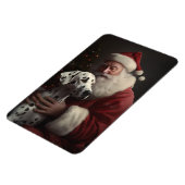 Dalmatiër met kerstman feestelijke kerst magneet (Linkerzijde)