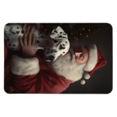Dalmatiër met kerstman feestelijke kerst magneet (Horizontaal)