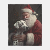 Dalmatiër met kerstman Feestelijke Kerstmis Fleece Deken (Voorkant)