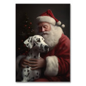 Dalmatiër met Kerstman Feestelijke Kerstmis Kaart (Achterkant)
