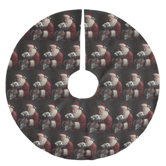 Dalmatiër met Kerstman Feestelijke Kerstmis Kerstboom Rok (Voorkant)