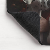 Dalmatiër met kerstman Feestelijke Kerstmis Muismat (Hoek)