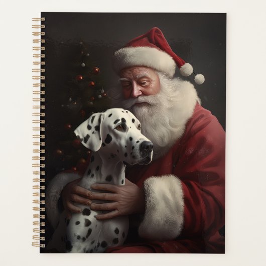 Dalmatiër met Kerstman Feestelijke Kerstmis Planner (Voorkant)