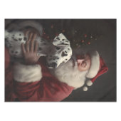Dalmatiër met Kerstman Feestelijke Kerstmis Tafelkleed (Voorkant (Horizontaal))