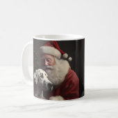 Dalmatiër met Kerstman Festieve Kerstmis Koffiemok (Voorkant links)