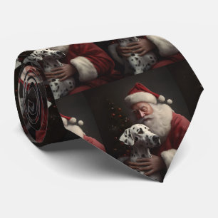 Dalmatiër met Kerstman Festieve Kerstmis Stropdas