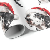 Dalmatiër met kerstmuts cadeaupapier (Rol Hoek)