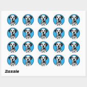 Dalmatiër Met Kettinghalsband Ronde Sticker (Vel)