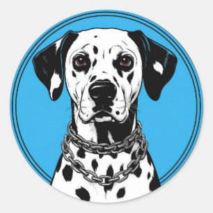 Dalmatiër Met Kettinghalsband Ronde Sticker