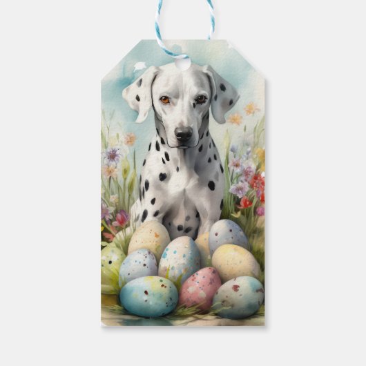 Dalmatiër met paaseieren cadeaulabel (Achterkant)