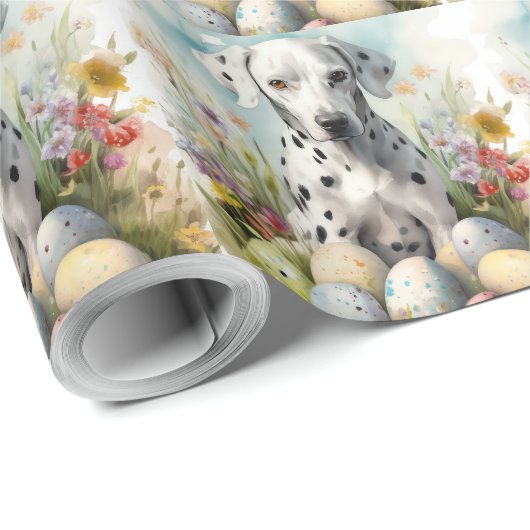 Dalmatiër met paaseieren cadeaupapier (Rol Hoek)