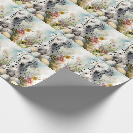 Dalmatiër met paaseieren cadeaupapier (Hoek)