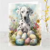 Dalmatiër met paaseieren kaart (Gele Bloem)