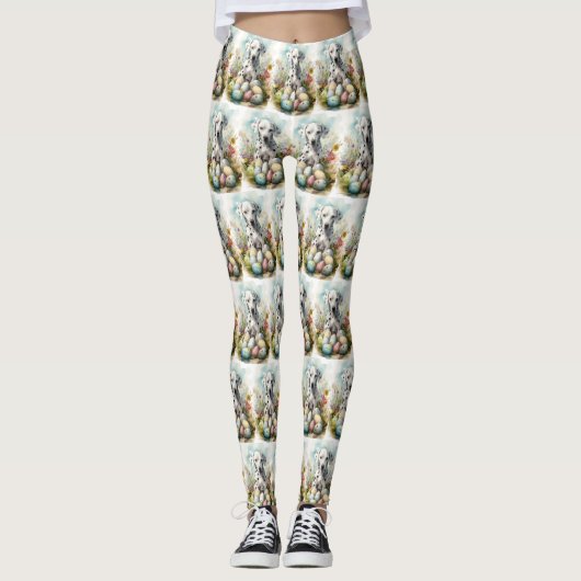 Dalmatiër met paaseieren leggings (Voorkant)