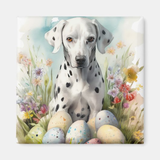 Dalmatiër met Paaseieren Magneet (Voorkant)