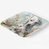 Dalmatiër met paaseieren papieren bordje (Gebogen)