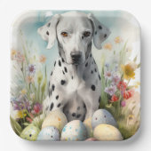 Dalmatiër met paaseieren papieren bordje (Voorkant)