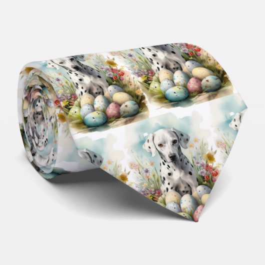 Dalmatiër met paaseieren stropdas (Opgerold)