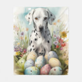 Dalmatiër met Pasen Eieren Fleece Deken (Voorkant)
