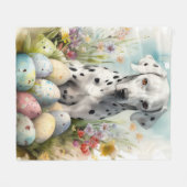 Dalmatiër met Pasen Eieren Fleece Deken (Voorkant (Horizontaal))