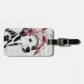 Dalmatiër met rode fascinator bagagelabel (Voorkant horizontaal)