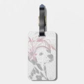 Dalmatiër met rode fascinator bagagelabel (Achterkant verticaal)