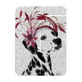 Dalmatiër met rode fascinator magneet (Verticaal)