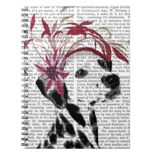 Dalmatiër met rode fascinator notitieboek
