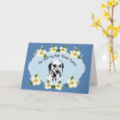 Dalmatiër met sympathie voor Blue Dogwood Kaart (Gele Bloem)