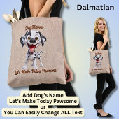 Dalmatiër - Naam van hond toevoegen, tekst wijzige Tote Bag