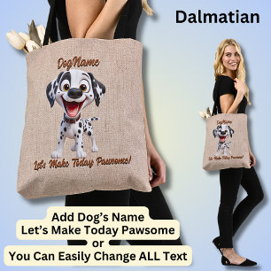 Dalmatiër - Naam van hond toevoegen, tekst wijzige Tote Bag