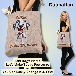 Dalmatiër - Naam van hond toevoegen, tekst wijzige Tote Bag