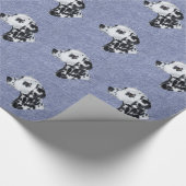 Dalmatiër op Denim Cadeaupapier (Hoek)
