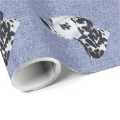 Dalmatiër op Denim Cadeaupapier (Rol Hoek)