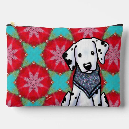 Dalmatiër op gespikkelde bloesem accessoire tas (Voorkant)