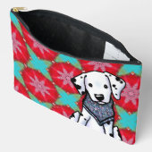 Dalmatiër op gespikkelde bloesem accessoire tas (Open)