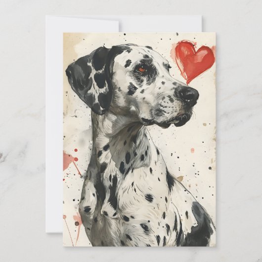 Dalmatiër Oude Valentijnsdag  Feestdagenkaart (Voorkant)
