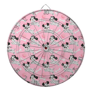 Dalmatiër Puppies Zwarte Vlekken Roze Speelgoed Ba Dartbord