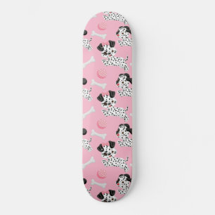 Dalmatiër Puppies Zwarte Vlekken Roze Speelgoed Ba Persoonlijk Skateboard