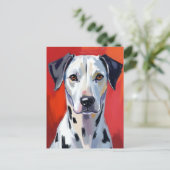 Dalmatiër Schilderen Hond Huisdier Briefkaart (Staand voorkant)