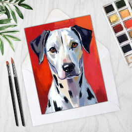 Dalmatiër Schilderij Hond Huisdier Kaart