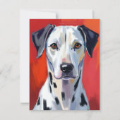 Dalmatiër Schilderij Hond Huisdier Kaart (Voorkant)