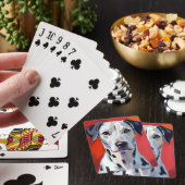 Dalmatiër | Schilderij Hond Huisdier Rood Pokerkaarten (Insitu)