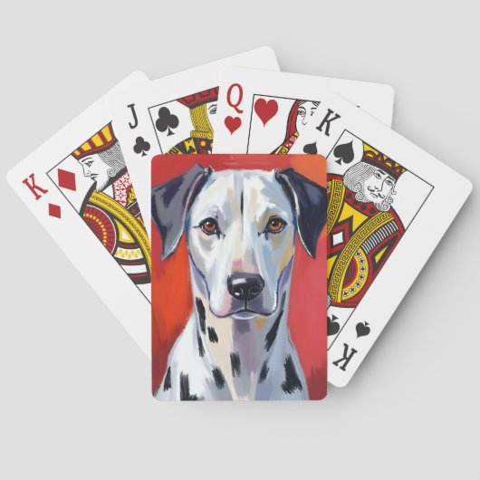 Dalmatiër | Schilderij Hond Huisdier Rood Pokerkaarten (Achterkant)